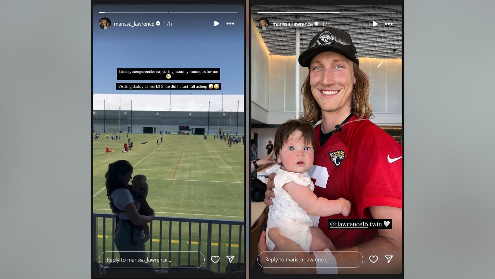 Trevor Lawrence's wife Marissa shares rare glimpse into daughter Shae's visit to QB (Image Credit: Marissa/IG)